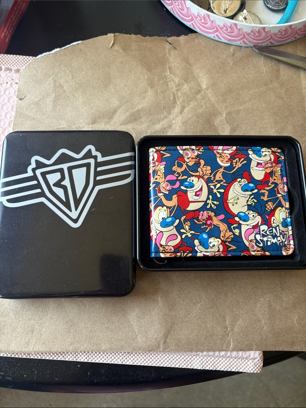 Ren & Stimpy Cartoon Folded Wallet in Colorful Print